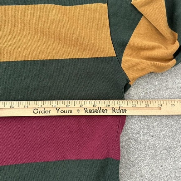 Vtg Striped Rugby Shirt Mens Large Green‎ Ivy League Preppy Cambridge Classics - Picture 5 of 10